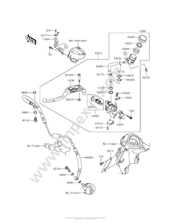 Clutch master cylinder for KAWASAKI ZX1400FFFA 2015 — IMPEX JAPAN