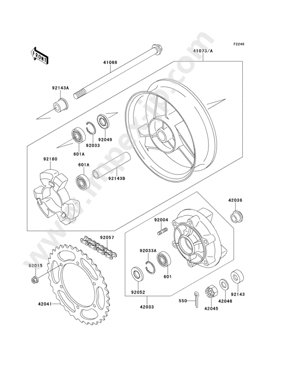 Rear hub for KAWASAKI ZX500-C1 1990 — IMPEX JAPAN