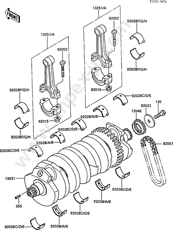 Crankshaft(-zxt00a-020487) for KAWASAKI ZX1000-A1 1986 — IMPEX JAPAN