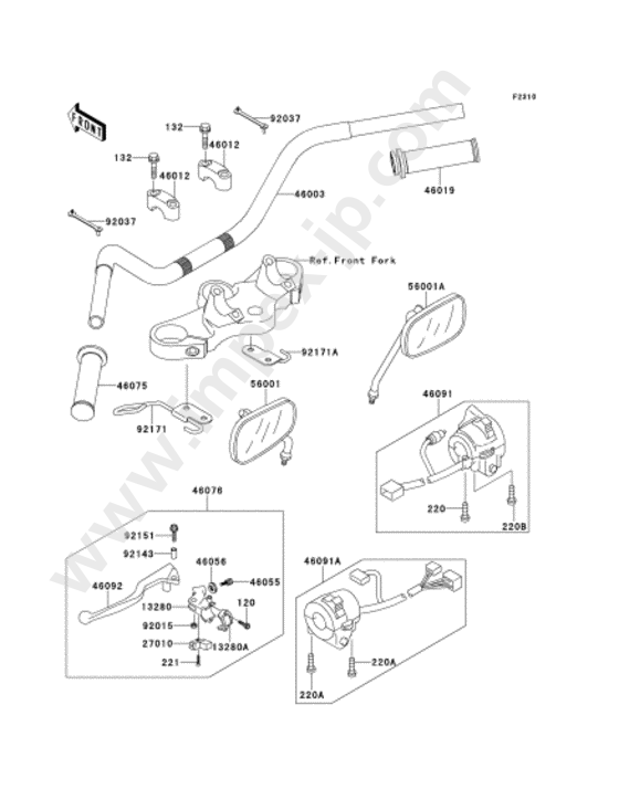 Handlebar for KAWASAKI EJ650-A1 1999 — IMPEX JAPAN