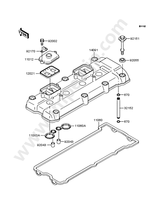 Cylinder head cover for KAWASAKI ZX1200-A1H 2000 — IMPEX JAPAN