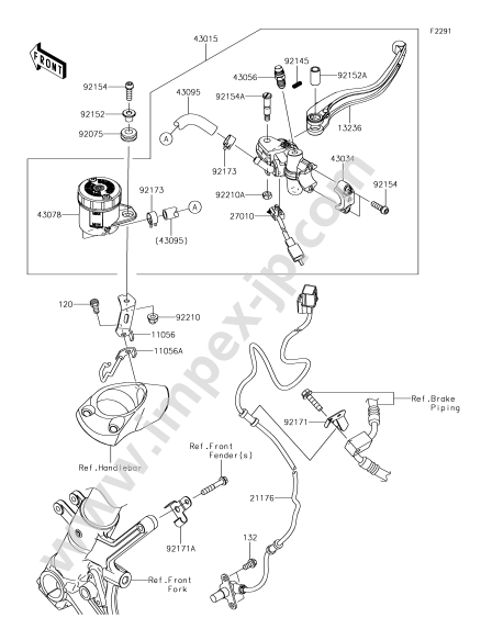 Front master cylinder for KAWASAKI ZX1400JHF 2017 — IMPEX JAPAN