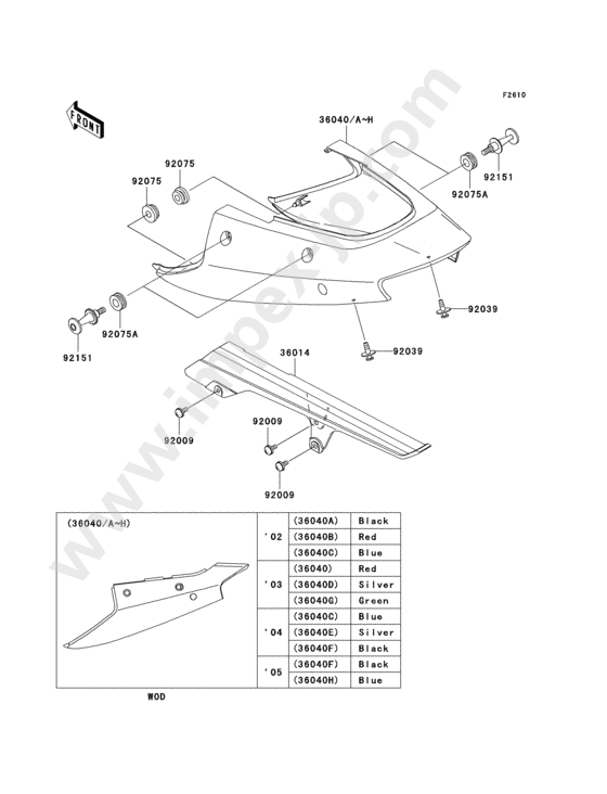 Side covers/chain cover for KAWASAKI ZX1200-B1 2002 — IMPEX JAPAN