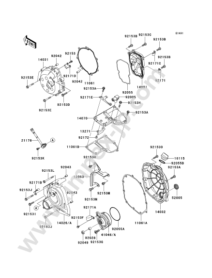 Engine cover(s)(1/2) for KAWASAKI ZX1400A7F 2007 — IMPEX JAPAN