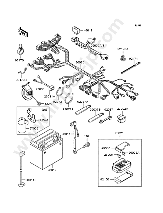 Chassis electrical equipment for KAWASAKI ZX750-P6 2001 — IMPEX JAPAN