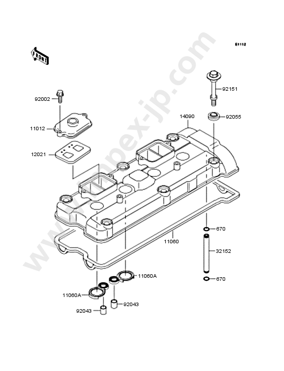 Cylinder head cover for KAWASAKI ZX900-E1 2000 — IMPEX JAPAN