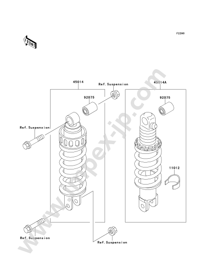 Shock Absorber(s) for KAWASAKI ZX250-B2 1990 — IMPEX JAPAN