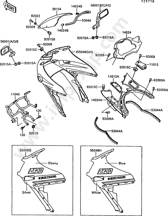 Cowling(1/2)(zx1000-b3) for KAWASAKI ZX1000-B3 1990 — IMPEX JAPAN
