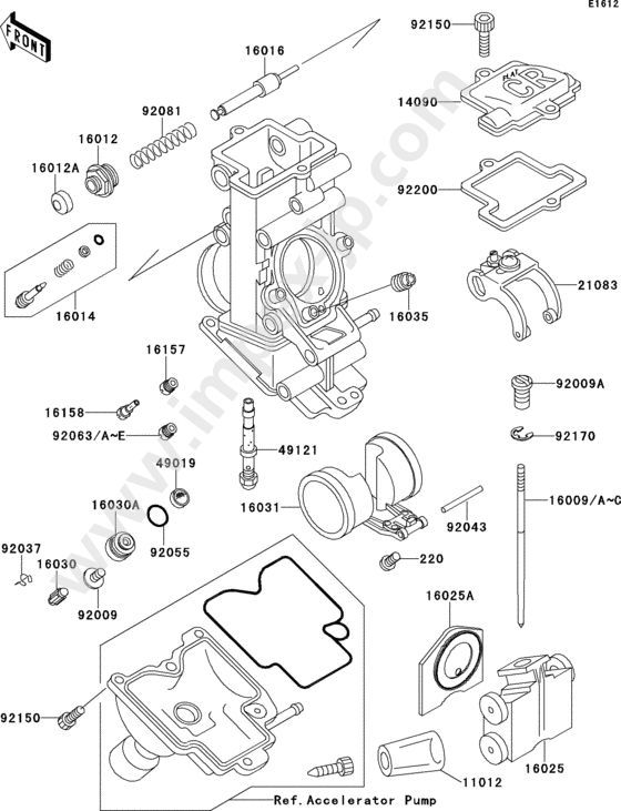 Carburetor parts(1/2) for KAWASAKI ZX750-K1 1991 — IMPEX JAPAN