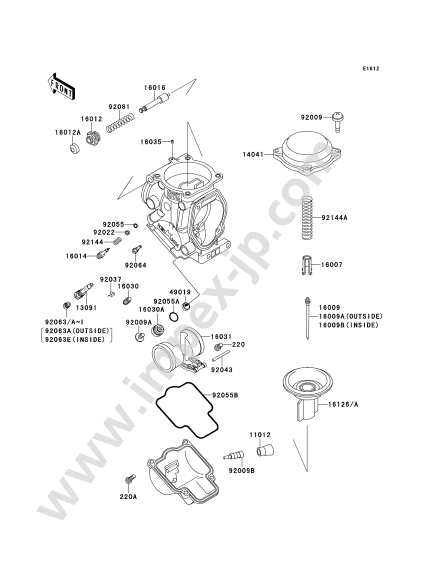 Carburetor Parts for KAWASAKI ZX250-A2 1990 — IMPEX JAPAN