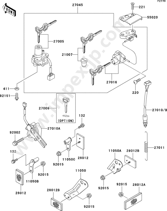 Ignition switch/locks/reflectors for KAWASAKI ZX600-J1 2000 