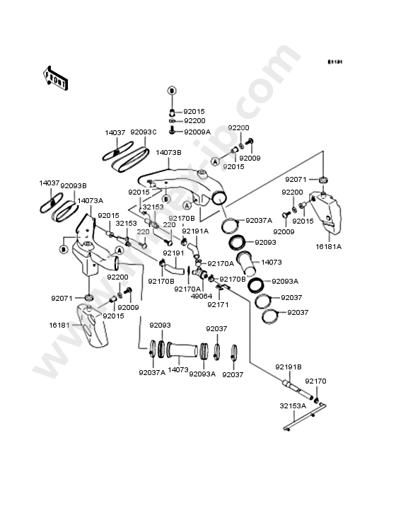 Air duct for KAWASAKI ZX900-E1 2000 — IMPEX JAPAN