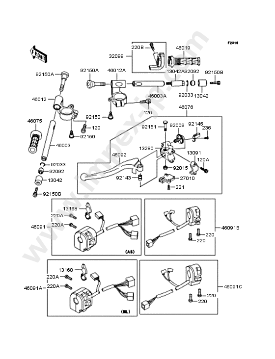 Handlebar for KAWASAKI ZX600-J2 2001 — IMPEX JAPAN