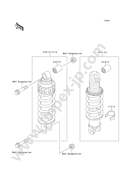 Shock Absorber(s) for KAWASAKI ZX250-A1 1989 — IMPEX JAPAN