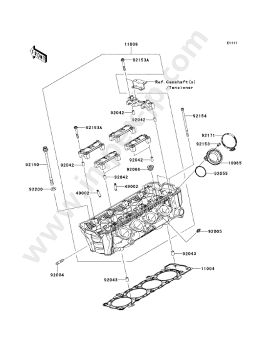 Cylinder head for KAWASAKI ZX1000HCF 2012 — IMPEX JAPAN