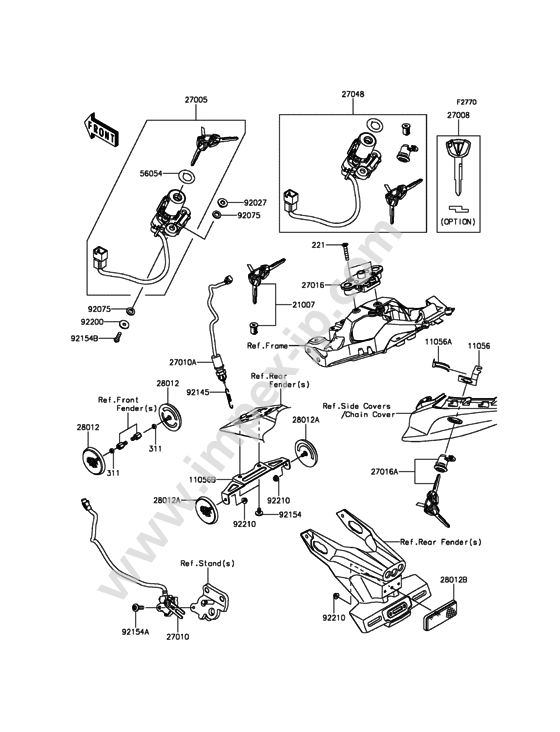 Ignition switch/locks/reflectors for KAWASAKI ZX1000SHFA 2017 