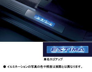Накладка порога с подсветкой для Toyota ESTIMA ACR50W-GRXSK (Дек. 2009 – Апр. 2012)