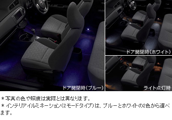 Подсветка салона (2 тип работы голубой / белый) для Toyota VITZ NSP135-AHXGK (Дек. 2010 – Сент. 2011)