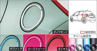 Украшение лючок топливного бака (Rose Quartz), (Diamond), (Sapphire), (Onyx) для Toyota VITZ KSP130-AHXNK (Сент. 2011 – Май 2012)