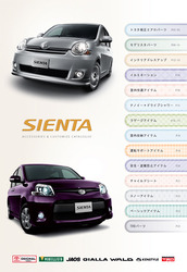 Каталог аксессуаров для Toyota SIENTA