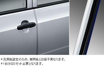 Защита края двери (резиновая (пластиковая) 2 шт.) для Toyota PROBOX NCP165V-EXXGK (Сент. 2014 – )