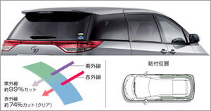 IR (ИК излучение) тонировочная пленка (заднее боковое, стекло заднее (clear (прозрачный))) для Toyota ESTIMA ACR55W-GFXQK(W) (Дек. 2008 – Дек. 2009)