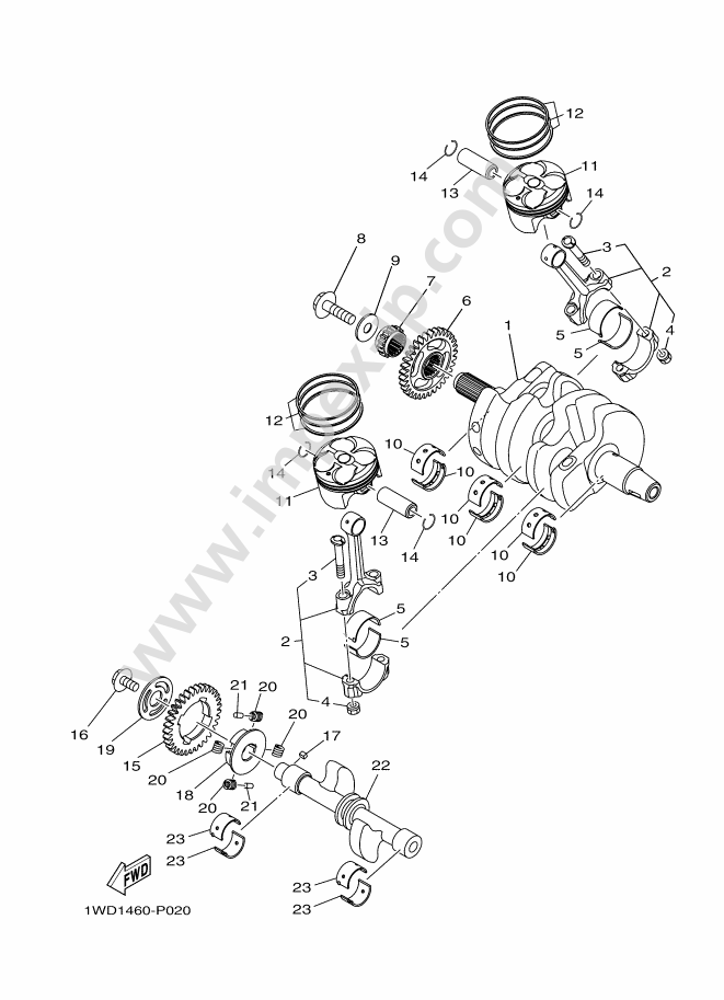 Motorcycle parts YAMAHA YZF-R25 (2015, 0564, A) — IMPEX JAPAN