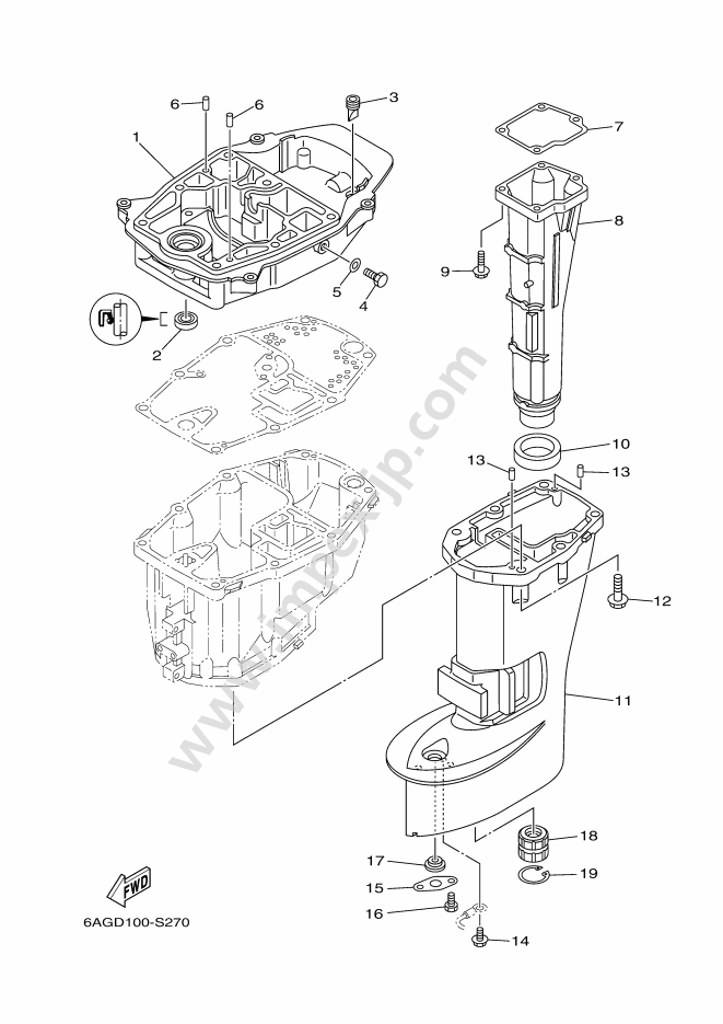 Outboard parts YAMAHA F20B (2020, 008D, A) — IMPEX JAPAN