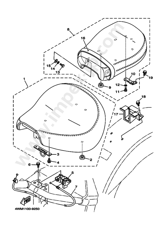 Seat for YAMAHA (2001, 00FW, B) — IMPEX JAPAN