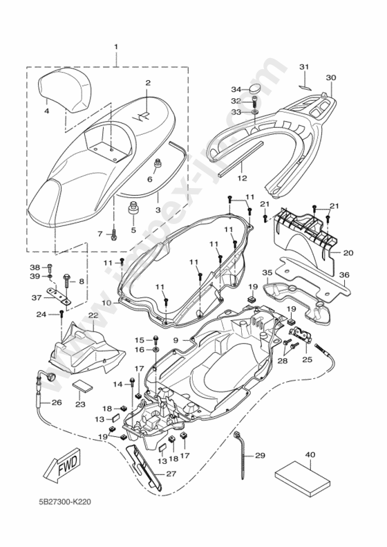 Seat for YAMAHA (2011, 0390, A) — IMPEX JAPAN