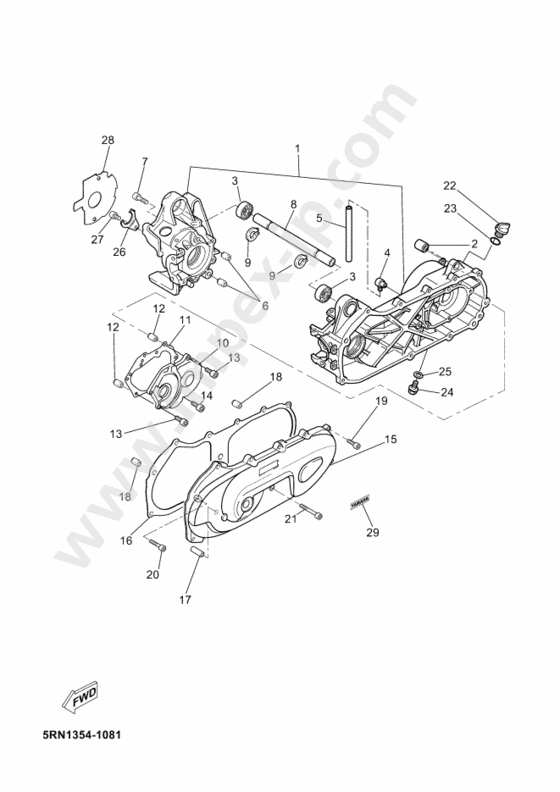 Crankcase for YAMAHA (2013, 0430, C) — IMPEX JAPAN