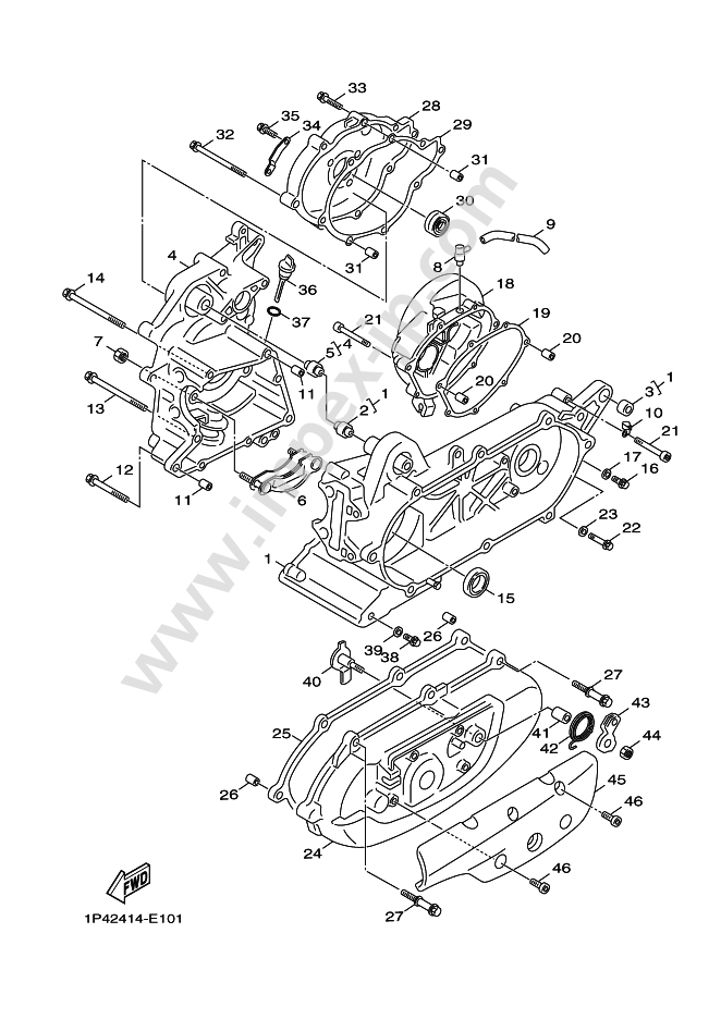 CRANK CASE for YAMAHA XC50 (2013, 0233, A) — IMPEX JAPAN