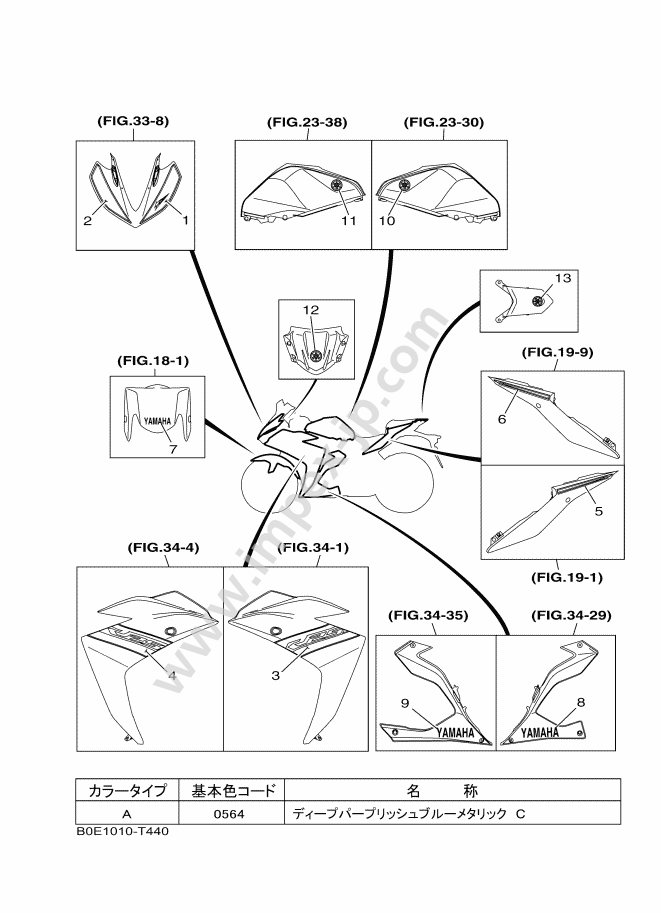 Motorcycle parts YAMAHA YZF-R25 (2018, 1124, C) — IMPEX JAPAN