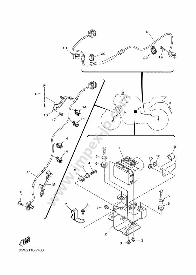 Motorcycle parts YAMAHA MTN320-A MT-03 ABS (2021, C) — IMPEX JAPAN