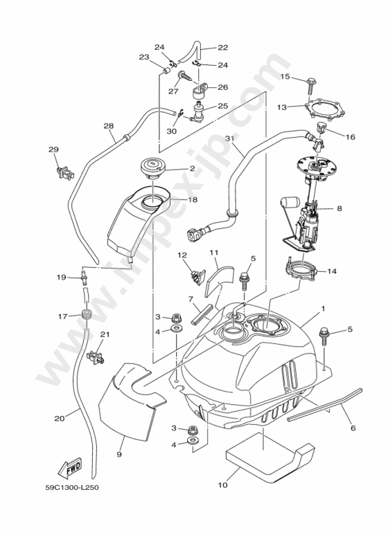 Tank fuel for YAMAHA (2012, 00WG, C) — IMPEX JAPAN