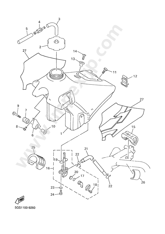 Fuel tank for YAMAHA (1999, 0583) — IMPEX JAPAN