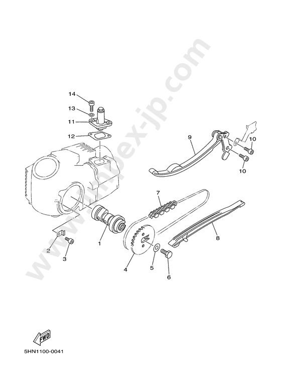 Camshaft & chain for YAMAHA (2006, 0583) — IMPEX JAPAN